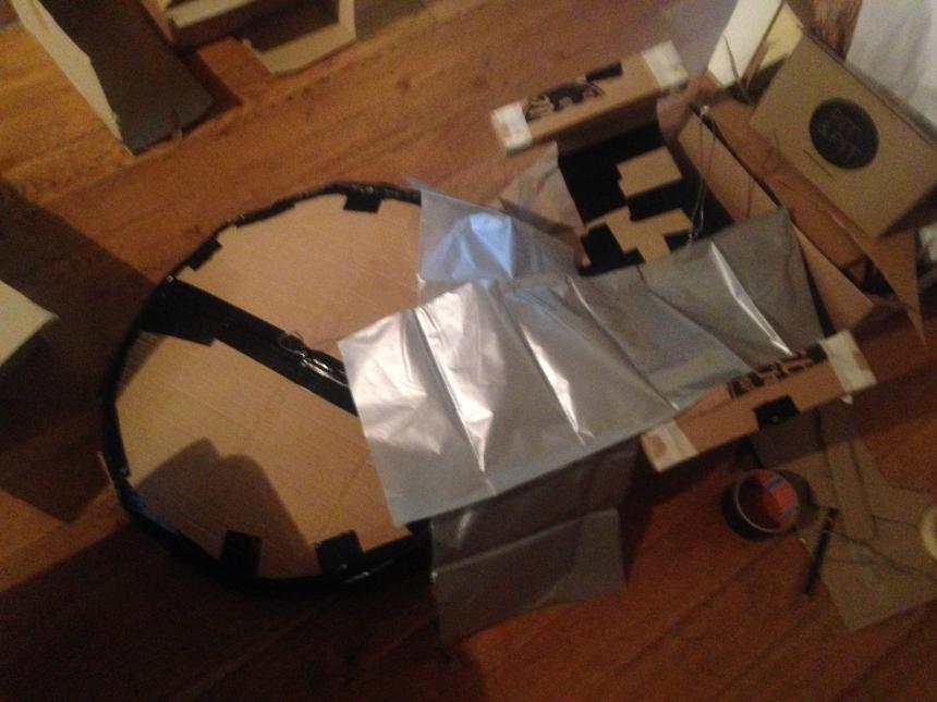 Star Trek Enterprise cardboard saucer and body with tissue paper 1